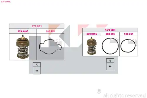 термостат, охладителна течност KW 579 931KK