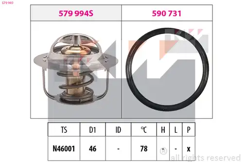 термостат, охладителна течност KW 579 993