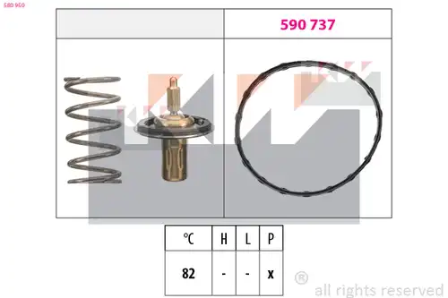термостат, охладителна течност KW 580 950