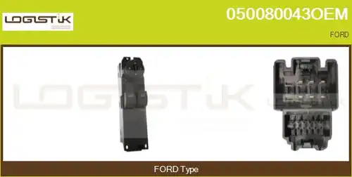 ключ(бутон), стъклоповдигане LGK 050080043OEM