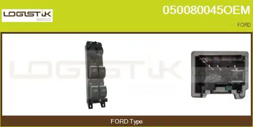 ключ(бутон), стъклоповдигане LGK 050080045OEM