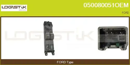 ключ(бутон), стъклоповдигане LGK 050080051OEM