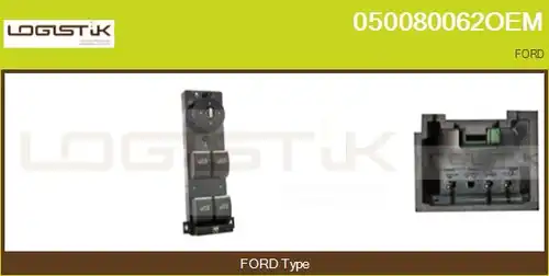 ключ(бутон), стъклоповдигане LGK 050080062OEM