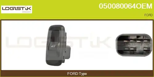 ключ(бутон), стъклоповдигане LGK 050080064OEM