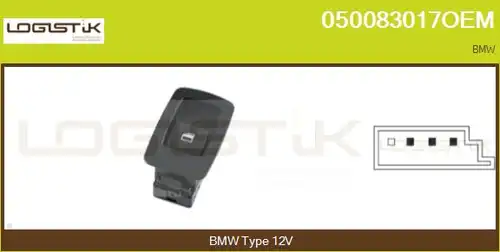 ключ(бутон), стъклоповдигане LGK 050083017OEM