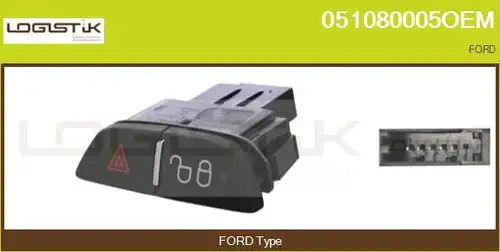 ключ за аварийни мигачи LGK 051080005OEM