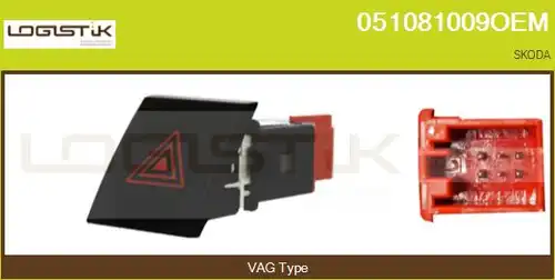 ключ за аварийни мигачи LGK 051081009OEM