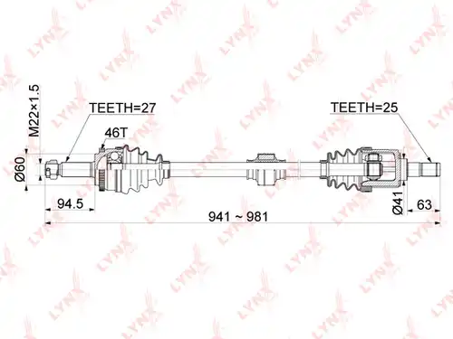 полуоска LYNXauto CD-1053A