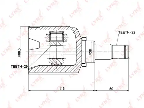 каре комплект, полуоска LYNXauto CI-3703