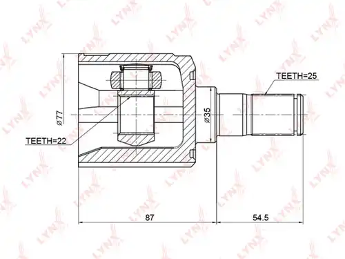 каре комплект, полуоска LYNXauto CI-3708