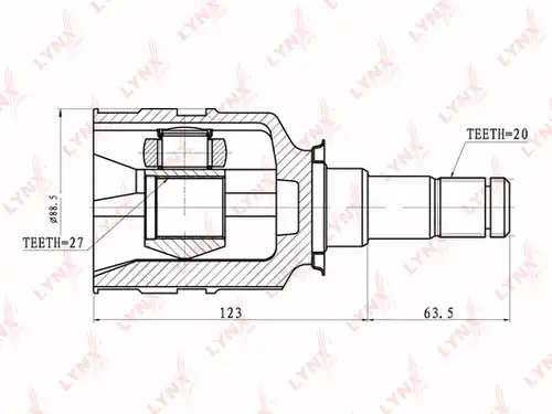 каре комплект, полуоска LYNXauto CI-7501