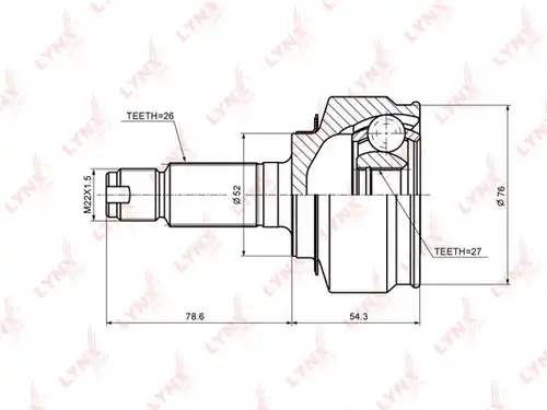 каре комплект, полуоска LYNXauto CO-3694