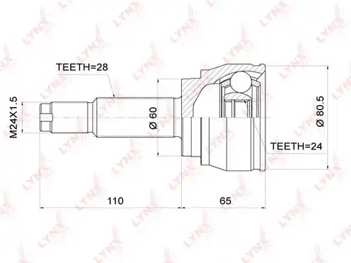 каре комплект, полуоска LYNXauto CO-3762