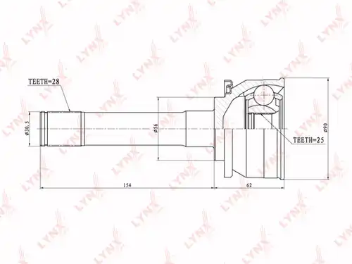 каре комплект, полуоска LYNXauto CO-7304