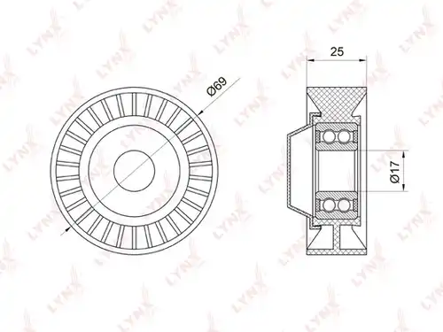 обтящна ролка, пистов ремък LYNXauto PB-5007