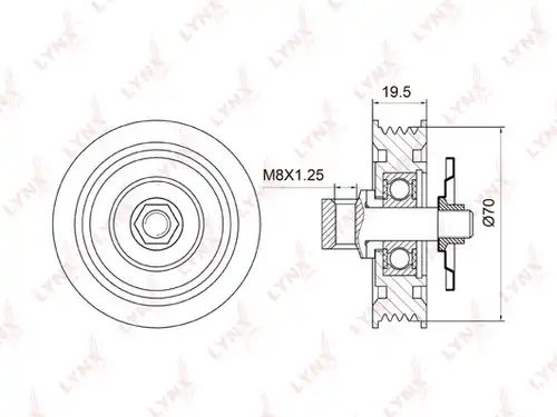 обтящна ролка, пистов ремък LYNXauto PB-5034