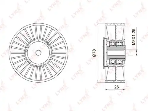 обтящна ролка, пистов ремък LYNXauto PB-5035
