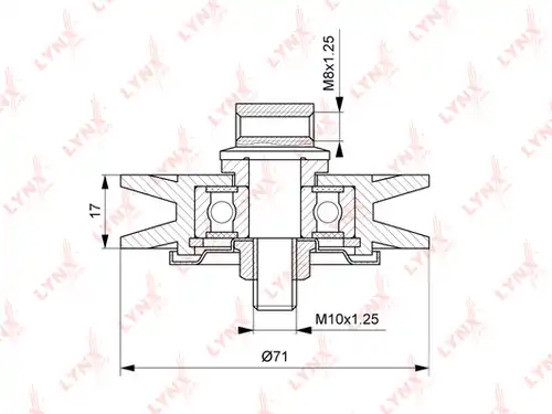 обтящна ролка, пистов ремък LYNXauto PB-5044