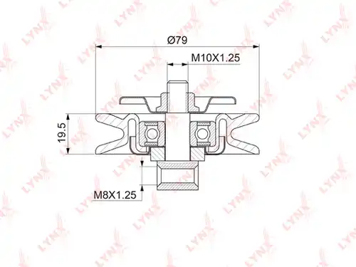 обтящна ролка, пистов ремък LYNXauto PB-5048