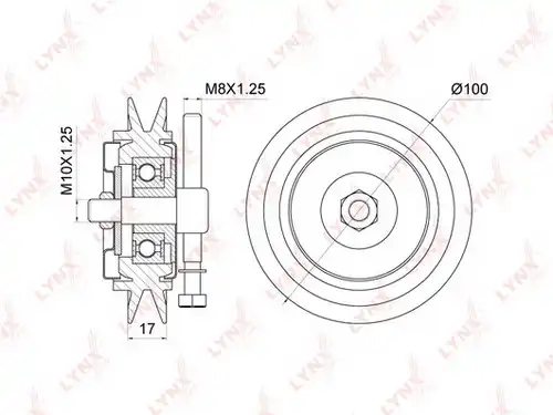 обтящна ролка, пистов ремък LYNXauto PB-5049