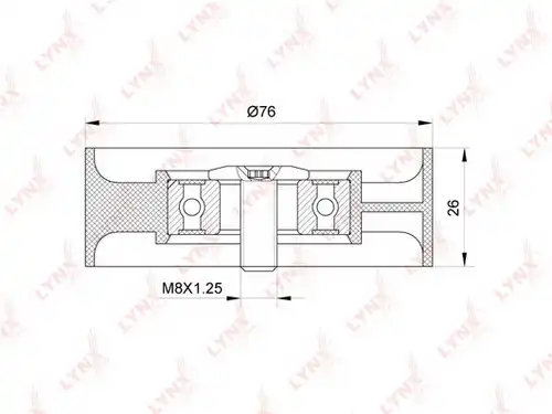 обтящна ролка, пистов ремък LYNXauto PB-5140