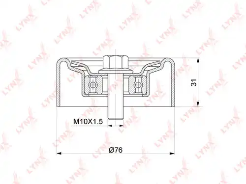 обтящна ролка, пистов ремък LYNXauto PB-5349