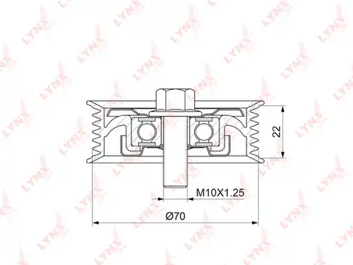 паразитна/ водеща ролка, пистов ремък LYNXauto PB-7064
