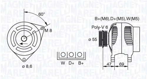 генератор MAGNETI MARELLI 063341345010