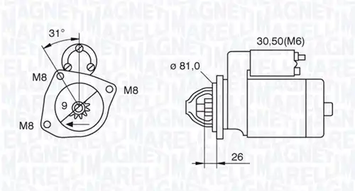 стартер MAGNETI MARELLI 063522230130