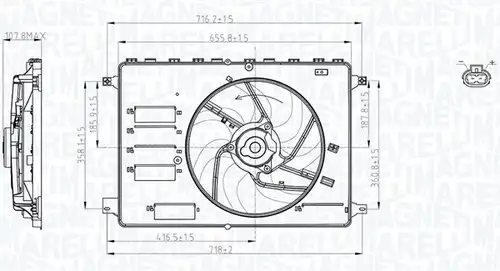 вентилатор, охлаждане на двигателя MAGNETI MARELLI 069422761010