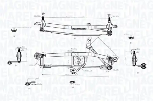 лостов механизъм на чистачките MAGNETI MARELLI 085570723010