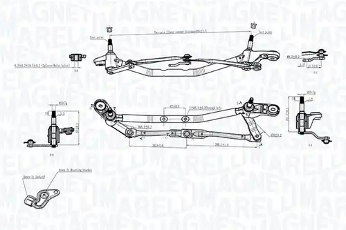 лостов механизъм на чистачките MAGNETI MARELLI 085570725010