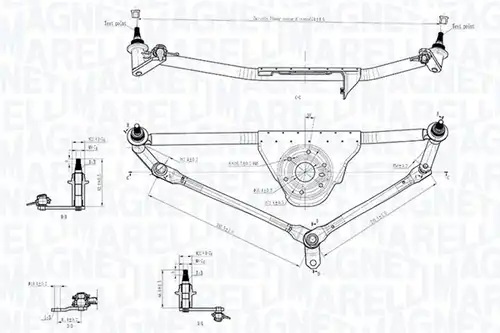 лостов механизъм на чистачките MAGNETI MARELLI 085570726010