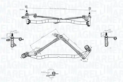 лостов механизъм на чистачките MAGNETI MARELLI 085570746010