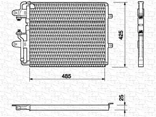 кондензатор, климатизация MAGNETI MARELLI 350203108000