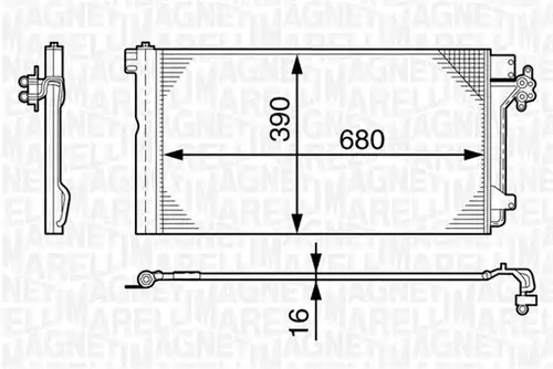 кондензатор, климатизация MAGNETI MARELLI 350203478000