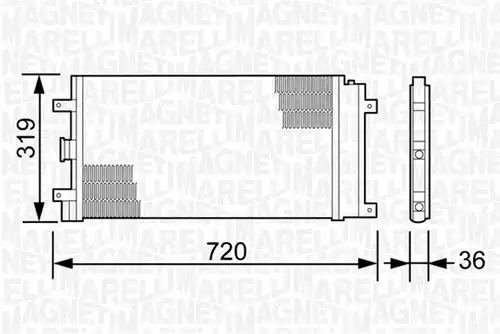 кондензатор, климатизация MAGNETI MARELLI 350203496000