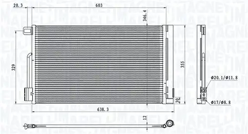 кондензатор, климатизация MAGNETI MARELLI 350203611000