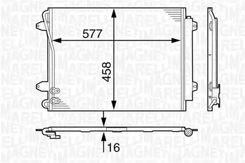 кондензатор, климатизация MAGNETI MARELLI 350203634000