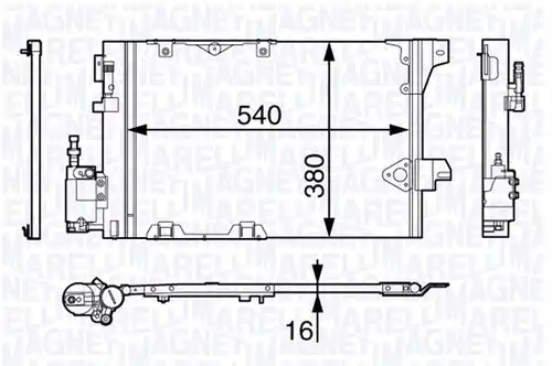 кондензатор, климатизация MAGNETI MARELLI 350203703000