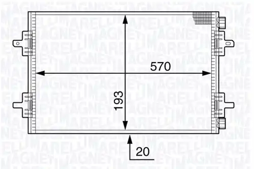 кондензатор, климатизация MAGNETI MARELLI 350203707000