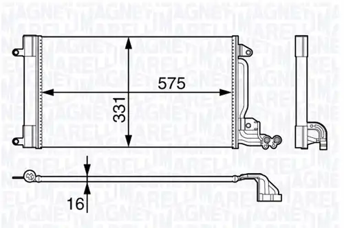 кондензатор, климатизация MAGNETI MARELLI 350203715000