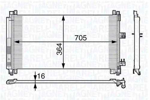 кондензатор, климатизация MAGNETI MARELLI 350203724000