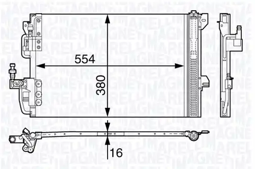 кондензатор, климатизация MAGNETI MARELLI 350203726000