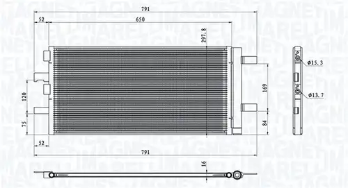 кондензатор, климатизация MAGNETI MARELLI 350203786000