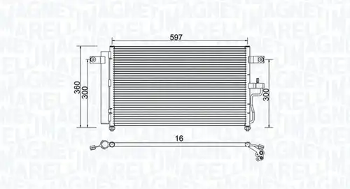 кондензатор, климатизация MAGNETI MARELLI 350203955000