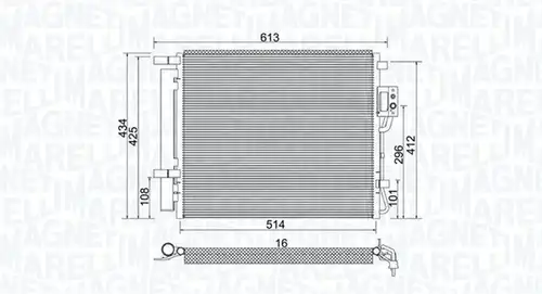 кондензатор, климатизация MAGNETI MARELLI 350203977000