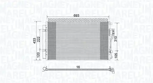 кондензатор, климатизация MAGNETI MARELLI 350203978000