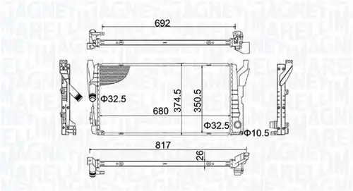 воден радиатор MAGNETI MARELLI 350213202800