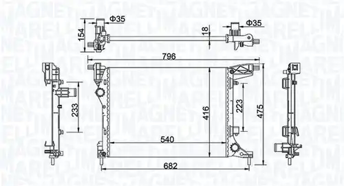 воден радиатор MAGNETI MARELLI 350213203300